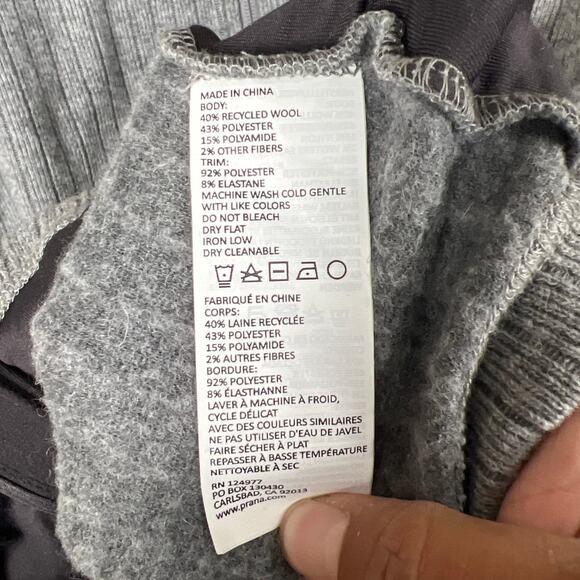 Prana Size Medium Full Zip Wool Blend Sweater Gray - Picture 5 of 7